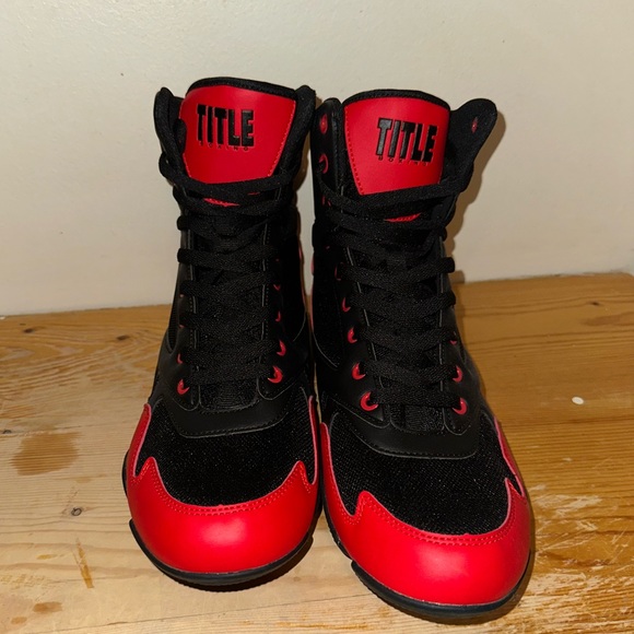 Red & Black TITLE Boxing Charged Shoes **NEW** - Picture 3 of 6